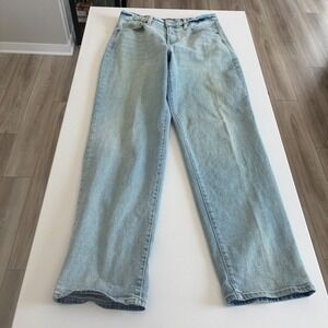 Old Navy OG Loose High Rise straight Leg Jeans Light Wash Denim Women 12 Tall
